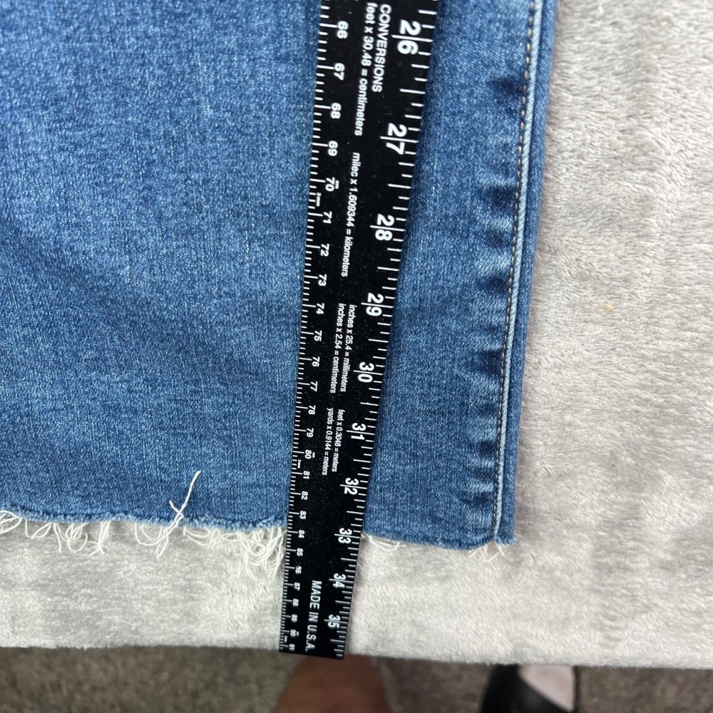 Hidden Jeans Flare Jeans Womens 25 Blue Solid Stretch Raw Hem Patch Pockets - Picture 7 of 14